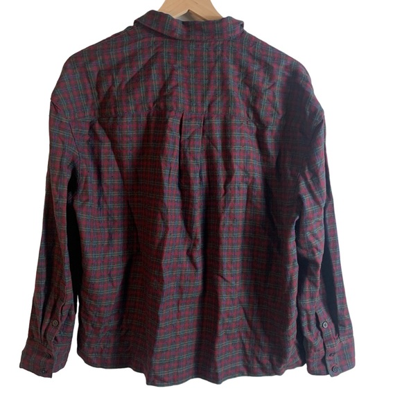 Madewell women shirt Medium Red Green Plaid Westlake Long sleeve button down - Picture 11 of 12